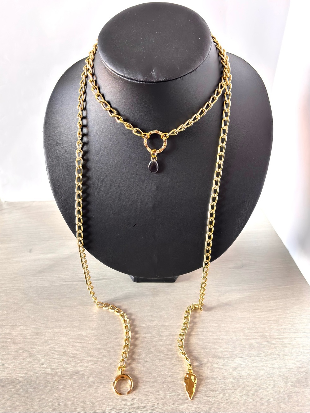 Handmade adjustable Gold Link Necklace
